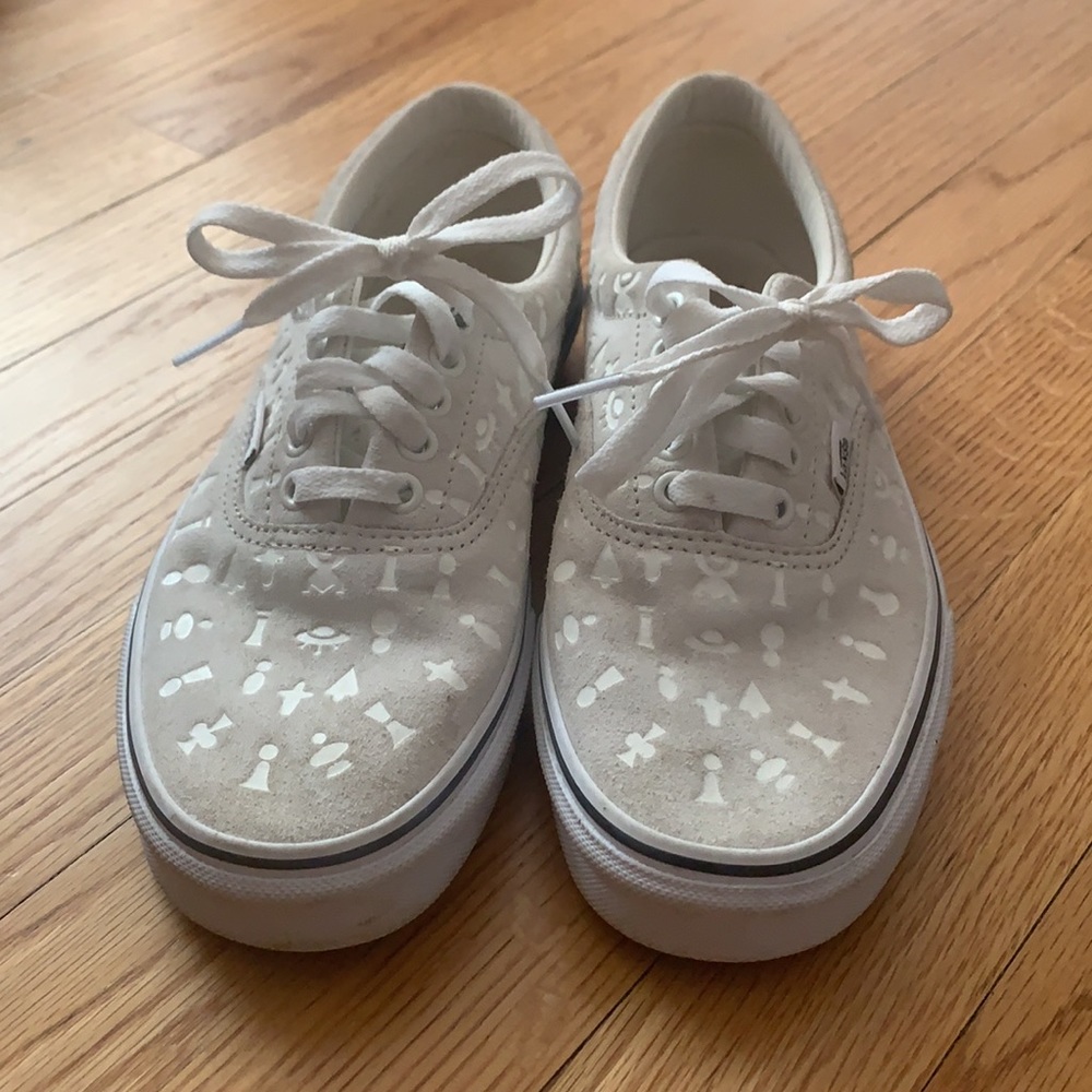 Off White Patterned Suede Vans - image 4